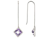 Purple Brazilian Amethyst Rhodium Over Sterling Silver Earrings 1.98ctw