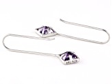 Purple Brazilian Amethyst Rhodium Over Sterling Silver Earrings 1.98ctw