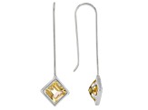 Yellow Citrine Rhodium Over Sterling Silver Earrings 1.98ctw