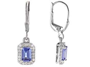 Tanzanite Rhodium Over Sterling Silver Earrings 1.29ctw