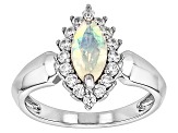 Ethiopian Opal Rhodium Over Sterling Silver Ring 1.06ctw