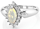 Ethiopian Opal Rhodium Over Sterling Silver Ring 1.06ctw