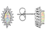 Multicolor Ethiopian Opal Rhodium Over Silver Stud Earrings 1.52ctw