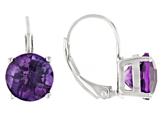 African Amethyst Rhodium Over Sterling Silver Earrings 3.15ctw