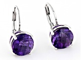 African Amethyst Rhodium Over Sterling Silver Earrings 3.15ctw