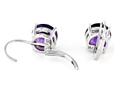 African Amethyst Rhodium Over Sterling Silver Earrings 3.15ctw