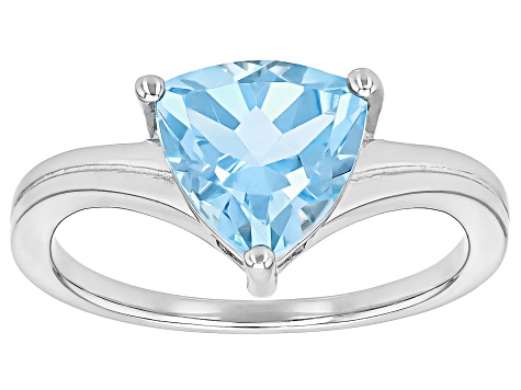 Sky Blue Topaz Rhodium Over Sterling Silver Solitaire Ring 2.48ctw