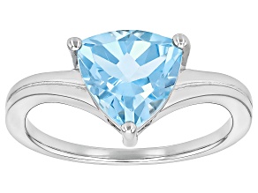 Sky Blue Topaz Rhodium Over Sterling Silver Solitaire Ring 2.48ctw