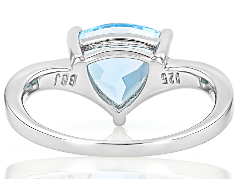Sky Blue Topaz Rhodium Over Sterling Silver Solitaire Ring 2.48ctw