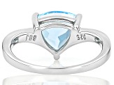 Sky Blue Topaz Rhodium Over Sterling Silver Solitaire Ring 2.48ctw