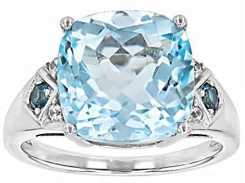 Picture of Sky Blue Topaz Rhodium Over Sterling Silver Ring 7.85ctw