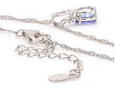 Blue Tanzanite Rhodium Over Sterling Silver Pendant with Chain 0.68ctw