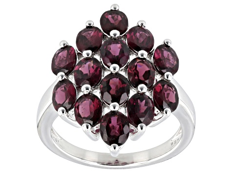 Raspberry Rhodolite Rhodium Over Sterling Silver Ring 5.67ctw