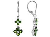 Green Chrome Diopside Rhodium Over Sterling Silver Earrings 1.73ctw