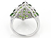 Green Chrome Diopside Rhodium Over Sterling Silver Ring 2.14ctw