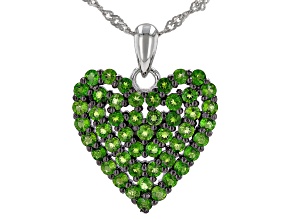 Chrome Diopside Rhodium Over Sterling Silver Pendant with Chain 1.67ctw