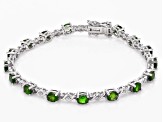 Chrome Diopside Rhodium Over Sterling Silver Tennis Bracelet 5.04ctw