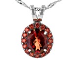 Red Labradorite Rhodium Over Sterling Silver Pendant With Chain 2.60ctw