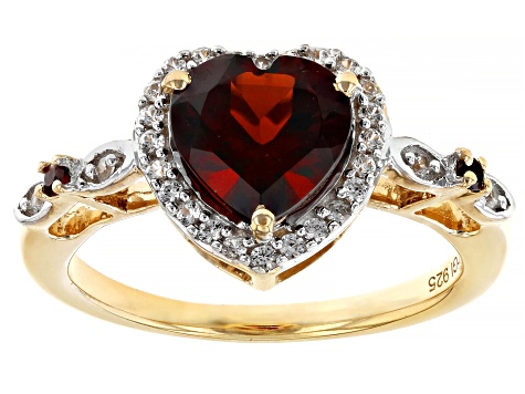 Red Garnet 18k Yellow Gold Over Sterling Silver Ring  2.14ctw