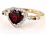 Red Garnet 18k Yellow Gold Over Sterling Silver Ring  2.14ctw