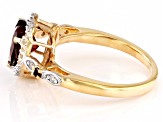 Red Garnet 18k Yellow Gold Over Sterling Silver Ring  2.14ctw