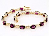 Grape Color Garnet 10k Yellow Gold Bracelet 12.11ctw