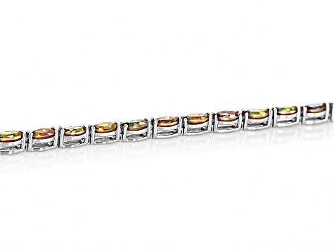 Northern Light Quartz Rhodium Over Sterling Silver Tennis Bracelet 5.80ctw