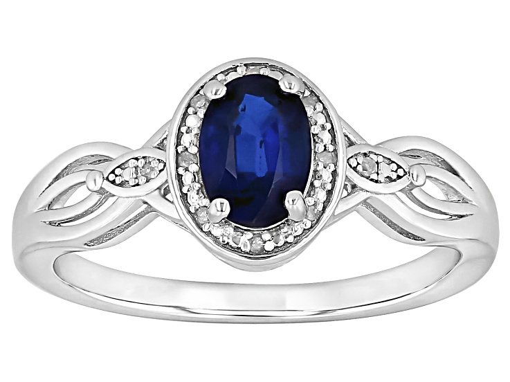 Blue Nepalese Kyanite Rhodium Over Sterling Silver Ring 0.91ctw