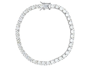 Strontium Titanate Rhodium Over Sterling Silver Tennis Bracelet