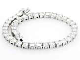 Strontium Titanate Rhodium Over Sterling Silver Tennis Bracelet