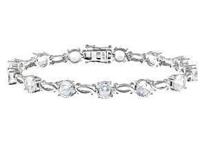 White Lab Created Sapphire Rhodium Over Sterling Silver Bracelet 16.35ctw