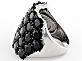 Black Spinel Rhodium Over Sterling Silver Ring 11.83ctw
