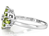 Green Peridot Rhodium Over Sterling Silver Ring 1.70ctw