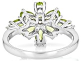 Green Peridot Rhodium Over Sterling Silver Ring 1.70ctw