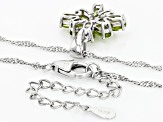 Green Peridot Rhodium Over Sterling Silver Pendant With Chain 1.54ctw