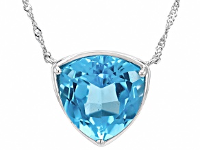 Sky Blue Topaz Rhodium Over Sterling Silver Necklace 14.15ct