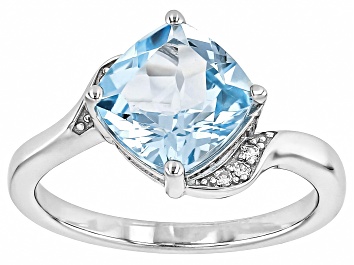Picture of Sky Blue Topaz  Rhodium Over Sterling Silver Ring 3.16ctw