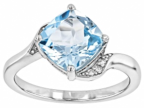 Sky Blue Topaz  Rhodium Over Sterling Silver Ring 3.16ctw