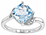 Sky Blue Topaz  Rhodium Over Sterling Silver Ring 3.16ctw