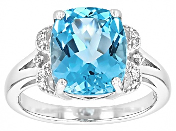 Picture of Sky Blue Topaz Rhodium Over Sterling Silver Ring 5.59ctw