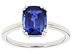 Kyanite Rhodium Over Sterling Silver Solitaire Ring 2.35ct