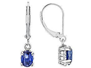 Blue Kyanite  Rhodium Over Sterling Silver Dangle Earrings 1.68ctw