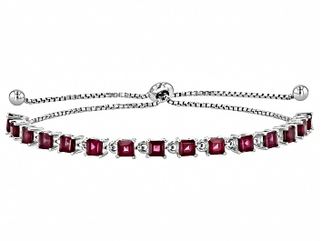 Picture of Rhodolite Rhodium Over Sterling Silver Bolo Bracelet 4.20ctw