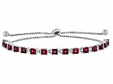 Rhodolite Rhodium Over Sterling Silver Bolo Bracelet 4.20ctw