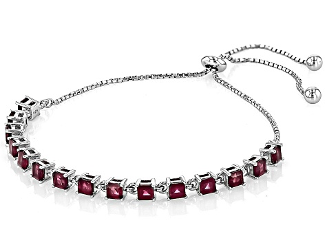 Rhodium Plated Square Bead Bolo Bracelet main image 1