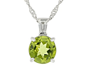Green Peridot Rhodium Over Sterling Silver Pendant With Chain 2.59ctw