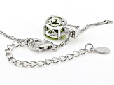 Green Peridot Rhodium Over Sterling Silver Pendant With Chain 2.59ctw