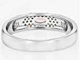 Pink Tourmaline Rhodium Over Sterling Silver Band Ring 0.30ctw