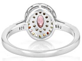 Pink Tourmaline Rhodium Over Sterling Silver Ring 0.49ctw