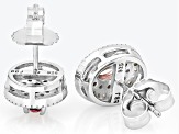 Pink Tourmaline Rhodium Over Silver Stud Earrings 2.00ctw